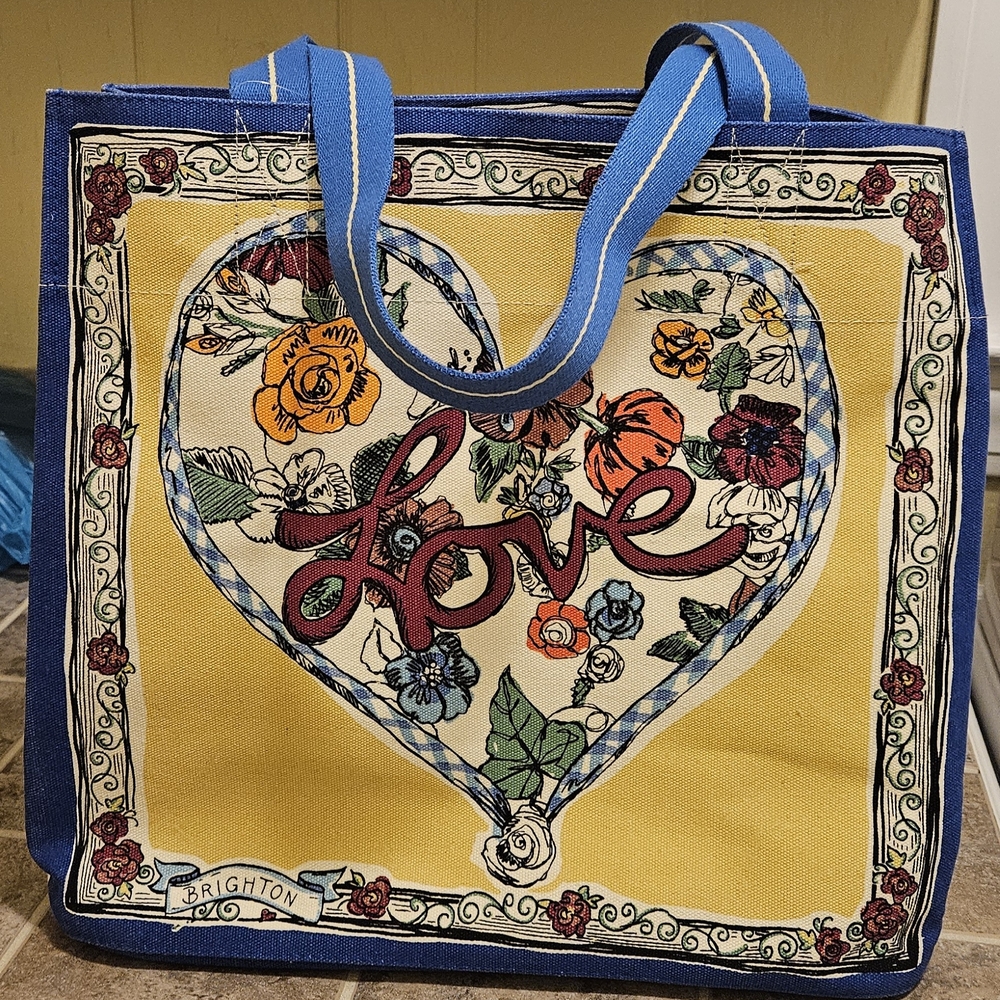 Brighton Floral Love Tote Bag - Blue and Yellow